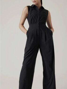 Sleeveless Black Wide-Leg Jumpsuit